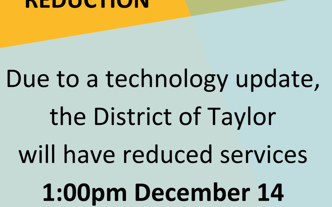 Notice of Service Reduction December 14/15, 2023